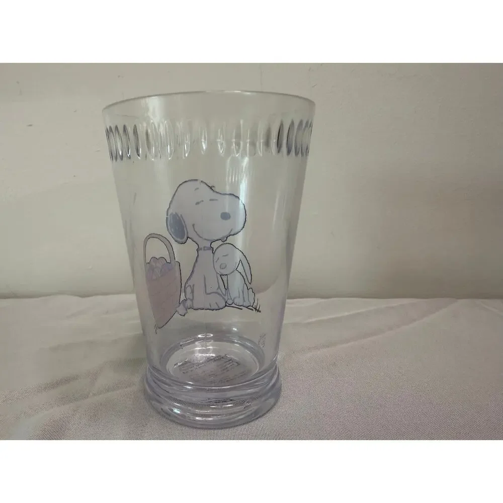 Williams Sonoma Peanuts Snoopy & Woodstock Easter Egg Plastic Tumbler Cup 16 oz